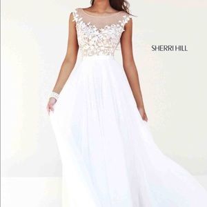 Sherri Hill White Formal Dress